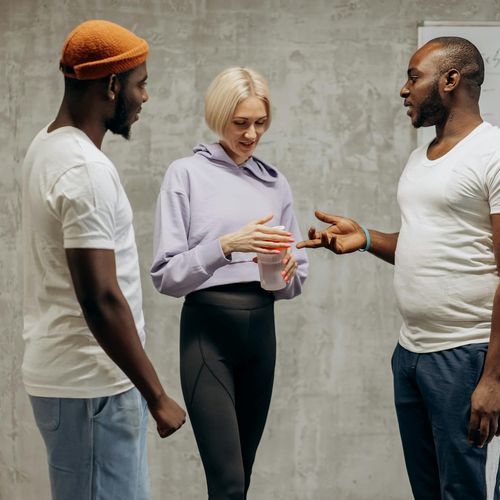 Cheerful athlete breathing deeply after a successful cardio training session.